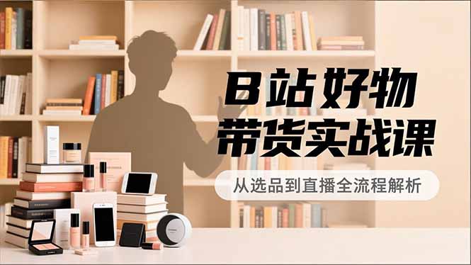 B站好物带货实战课,账号定位、选品拍摄、运营变现,全流程教学,实现UP主月入过万-站长V课