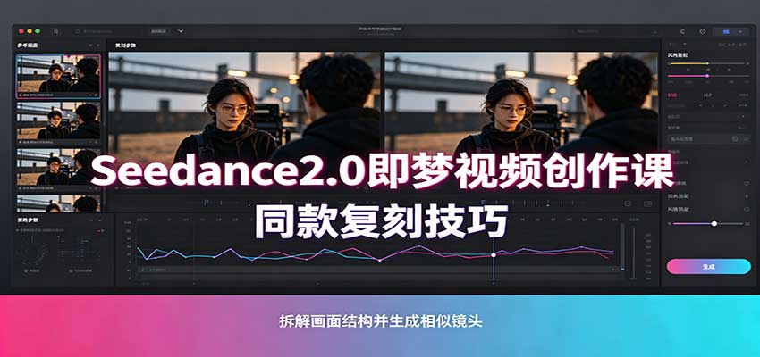 Seedance2.0即梦视频创作课：剧本式视频制作，同款复刻技巧，多行业案例落地教学-站长V课