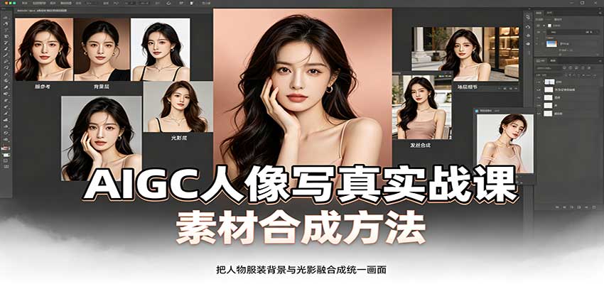 AIGC人像写真实战课：软件平台部署筹备，素材合成方法，多题材写真案例-站长V课
