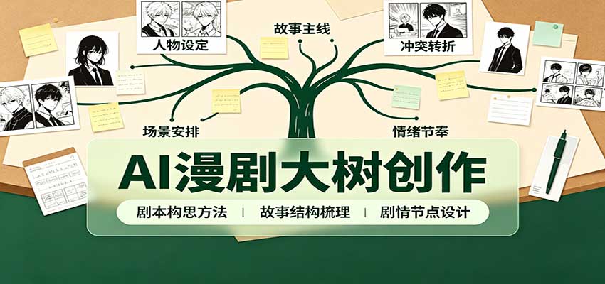 AI漫剧大树创作:剧本构思课程讲解,软件插件配置,配套工具资料完整梳理-站长V课