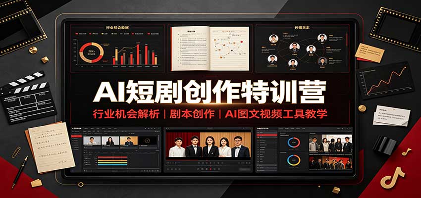 AI短剧创作特训营:行业机会解析,剧本创作,AI图文视频工具教学(文字版)-站长V课