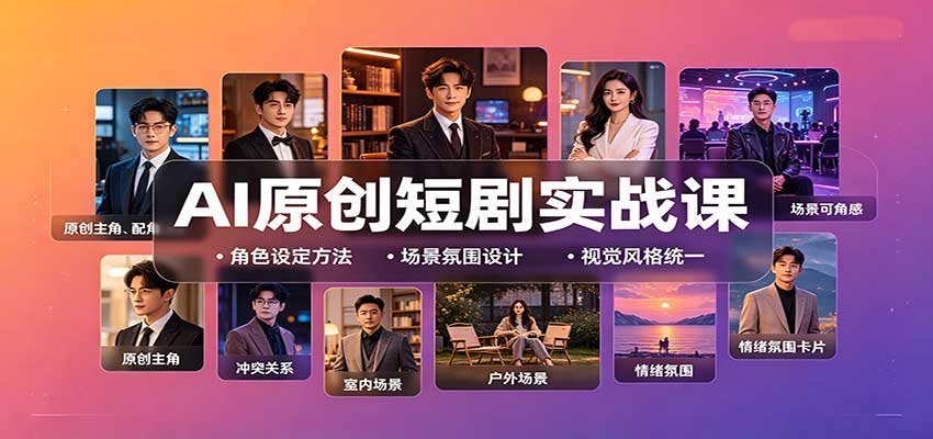 AI原创短剧实战课:从零搭建短剧创作全流程,批量产出可上线剧本-站长V课