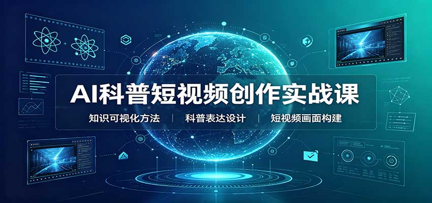 AI科普短视频创作实战课:配套要点文档,文案与视频提示词模板教学-站长V课