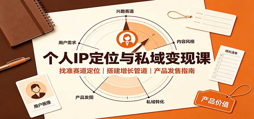 个人IP定位与私域变现课:找准赛道定位,搭建增长管道,产品发售指南-站长V课