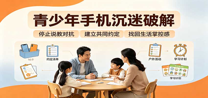 青少年手机沉迷破解:跳出管控说教思维,六步法引导孩子夺回注意力掌控权-站长V课