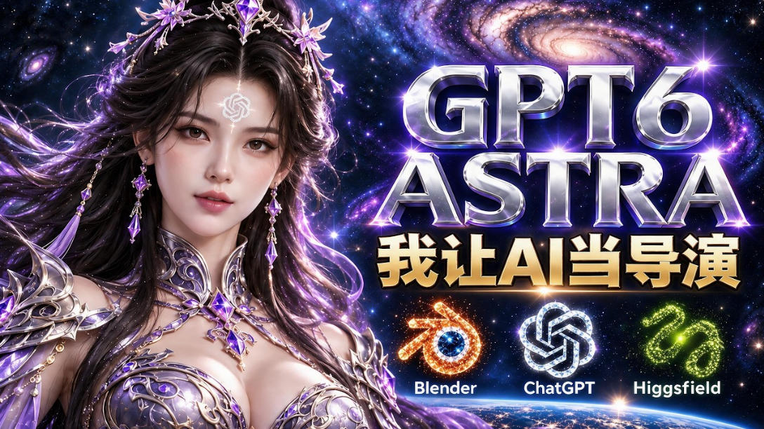 让GPT-6 Astra当导演!Higgsfield和Blender实战打造30秒玄幻精准运镜短片!-站长V课