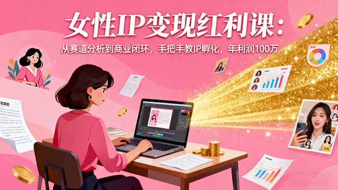 女性IP变现红利课:从赛道分析到商业闭环,手把手教IP孵化,年利润100万-站长V课