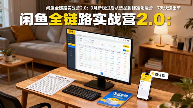 闲鱼全链路实战营2.0：9月新规过后从选品到标准化运营，7天快速出单-站长V课