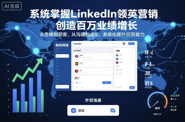 系统掌握LinkedIn领英营销,创造百万业绩增长,从思维到获客,从沟通到成交,系统化提升外贸能力-站长V课