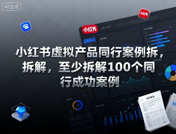小红书虚拟产品同行案例拆解,至少拆解100个同行成功案例