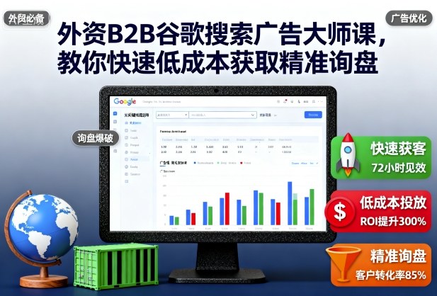 外资B2B谷歌搜索广告大师课，教你快速低成本获取精准询盘