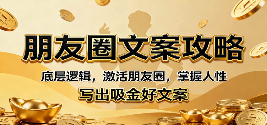 朋友圈文案攻略：底层逻辑，激活朋友圈，掌握人性，写出吸金好文案-站长V课