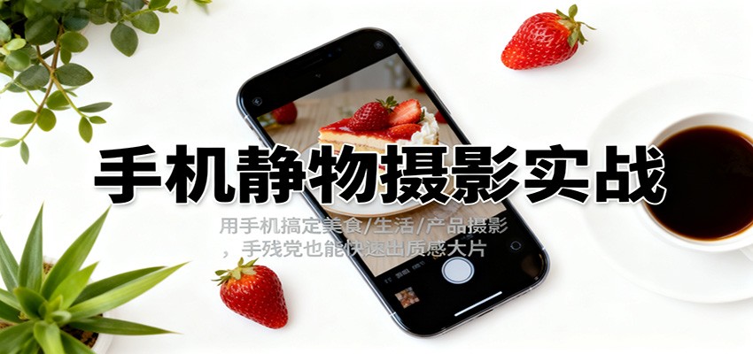 手机静物摄影实战,用手机搞定美食/生活/产品摄影,手残党也能快速出质感大片-站长V课