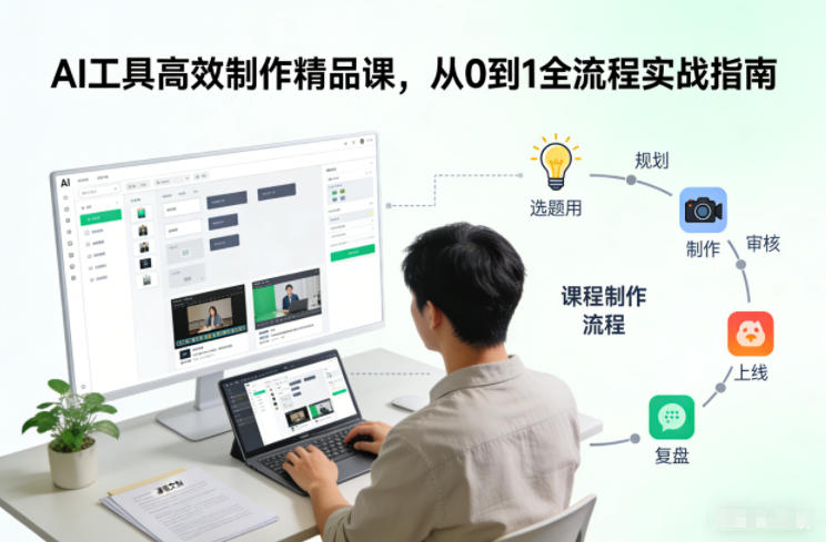 AI工具高效制作精品课,从0到1全流程实战指南-站长V课